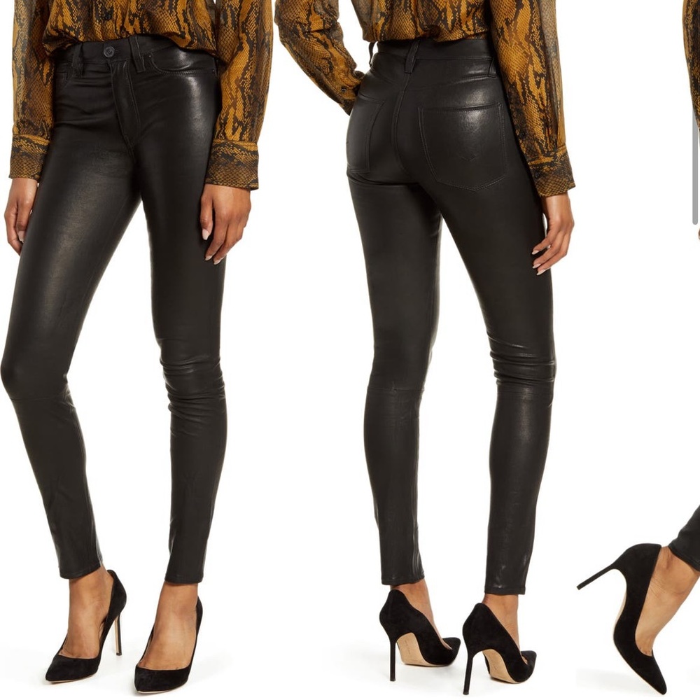 hudson barbara high waist skinny leather pants